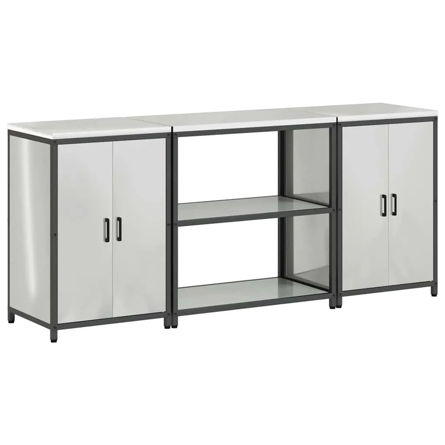 vidaXL Aufbewahrungsset für die Küche 3 Stk Silber Verzinkter Stahl 3392671 günstig online kaufen