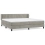 Hellgraues vidaXL Boxspringbett 200x200 cm mit Samtbezug, inklusive Matratze und Topper.