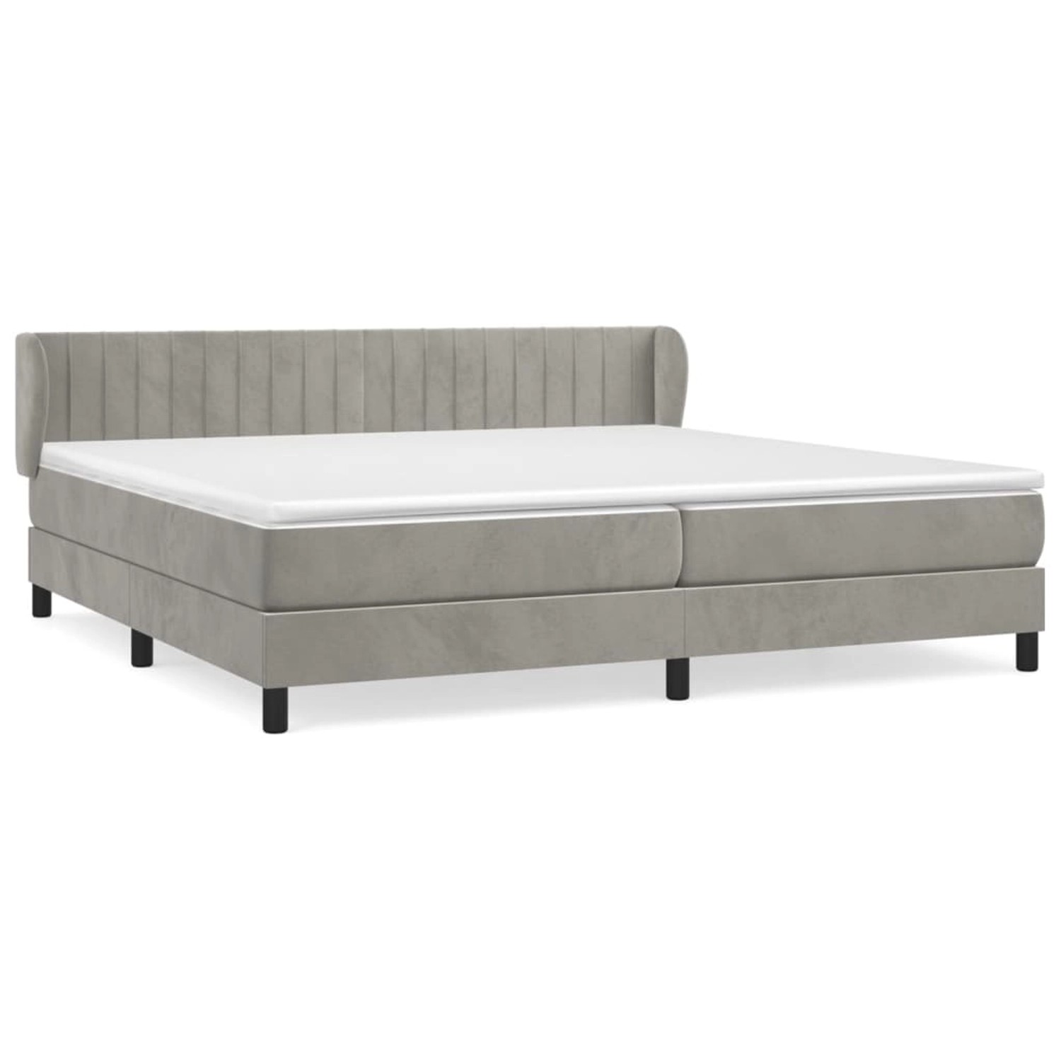 vidaXL Boxspringbett mit Matratze Hellgrau 200x200 cm Samt1469452 günstig online kaufen