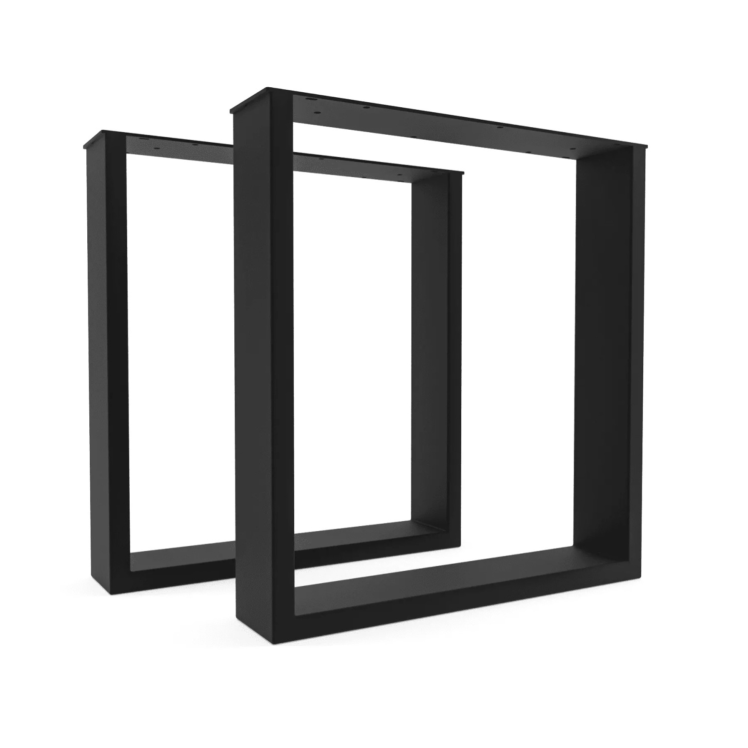 HEVVA Tischbeine BASEL 40 cm Tief 43 cm Höhe 2er Set Schwarz