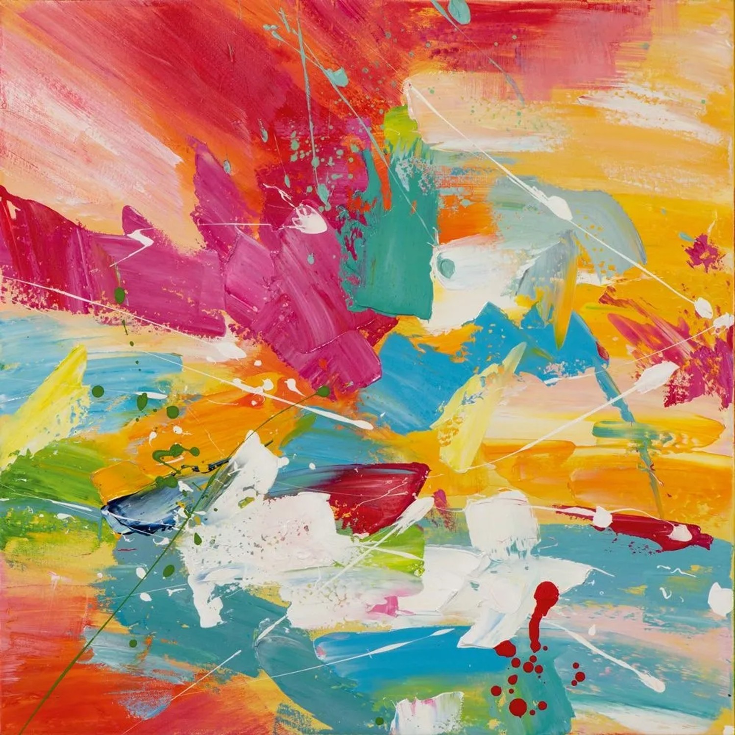 Art Universe Leinwandbild Buntes Farbspektakel 60 x 60 cm