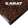 Braune Karat Schmutzfangmatte Brasil 90x150 cm mit schwarzem Muster und Gummirand.