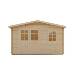 Finn Art Gartenhaus Schweden 18 aus Holz  28 mm Blockbohlen 4×3 m mit Doppeltür