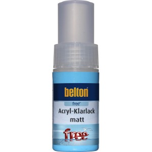 Belton Free AQUAcolours Lackstift, transparenter Klarlack matt, 9ml. Für präzise Lackarbeiten.