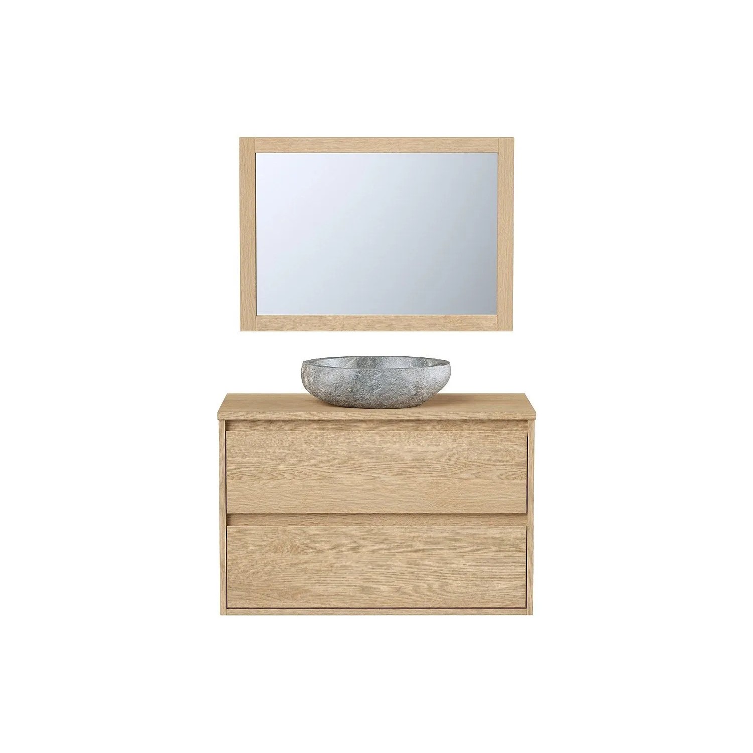Vente-unique Einzelwaschtisch Milipam Naturfarben Hell 80 cm