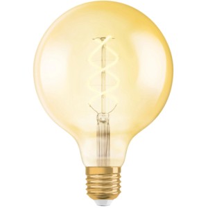 Osram LED-Leuchtmittel E27 Globeform, 4W, extra warmes Licht. Dekorative Glühbirne in Goldoptik.