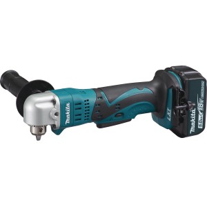 Makita Akku-Winkelbohrmaschine DDA350RTJ mit Akku und Koffer.