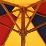 Detailansicht: Mehrfarbiger Sonnenschirm für Kinder mit Holzgestell. Kategorie: Sonnenschirme.
