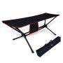 Schwarze CCLIFE Hängematte mit Gestell und Tragetasche, ideal für Outdoor und Camping.