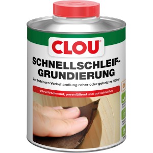 Dose Clou Schnellschleif-Grundierung Transparent 750ml für Holz, farblose Holzlasur.
