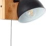 Wandleuchte Celia von Brilliant, schwarz matt mit Bambus und Zugschalter.