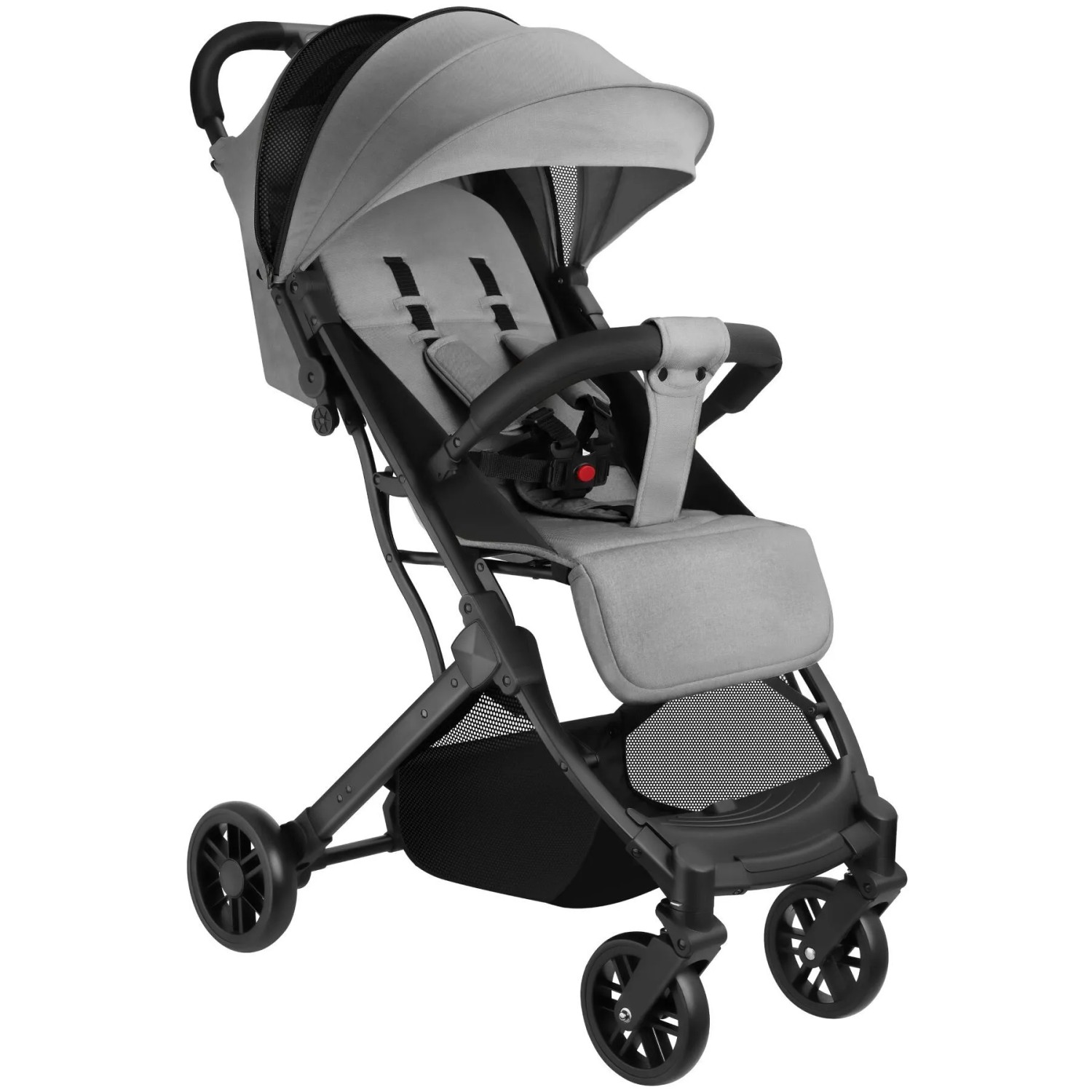 Tectake Buggy Kinderwagen Finn Einhand Klappmechanismus  Mit 5 Punkt Gurt  Feststellbremse  Schutzbügel Verstellbare Rückenlehne und Beinablage  Faltb