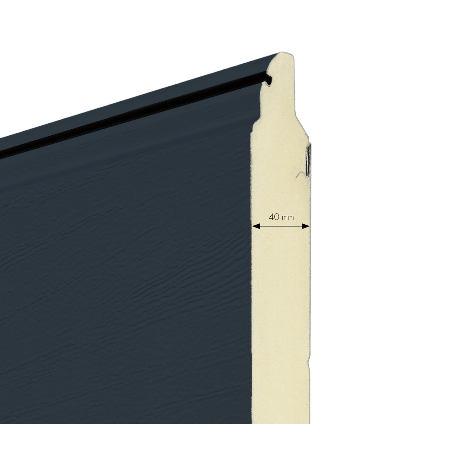 Detailansicht IsoMatic Garagentor, 40 mm stark, anthrazitgrau, doppelwandig.