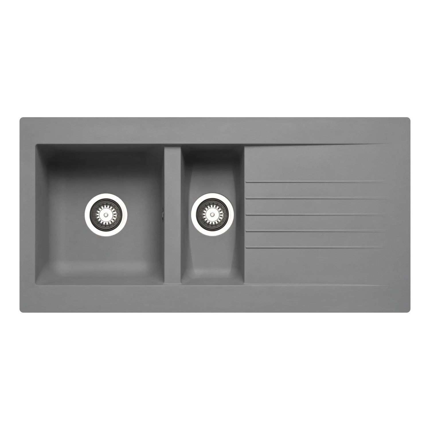 Pyramis Einbauspüle Siroko aus Verbundwerkstoff 100 cm x 50 cm Grau