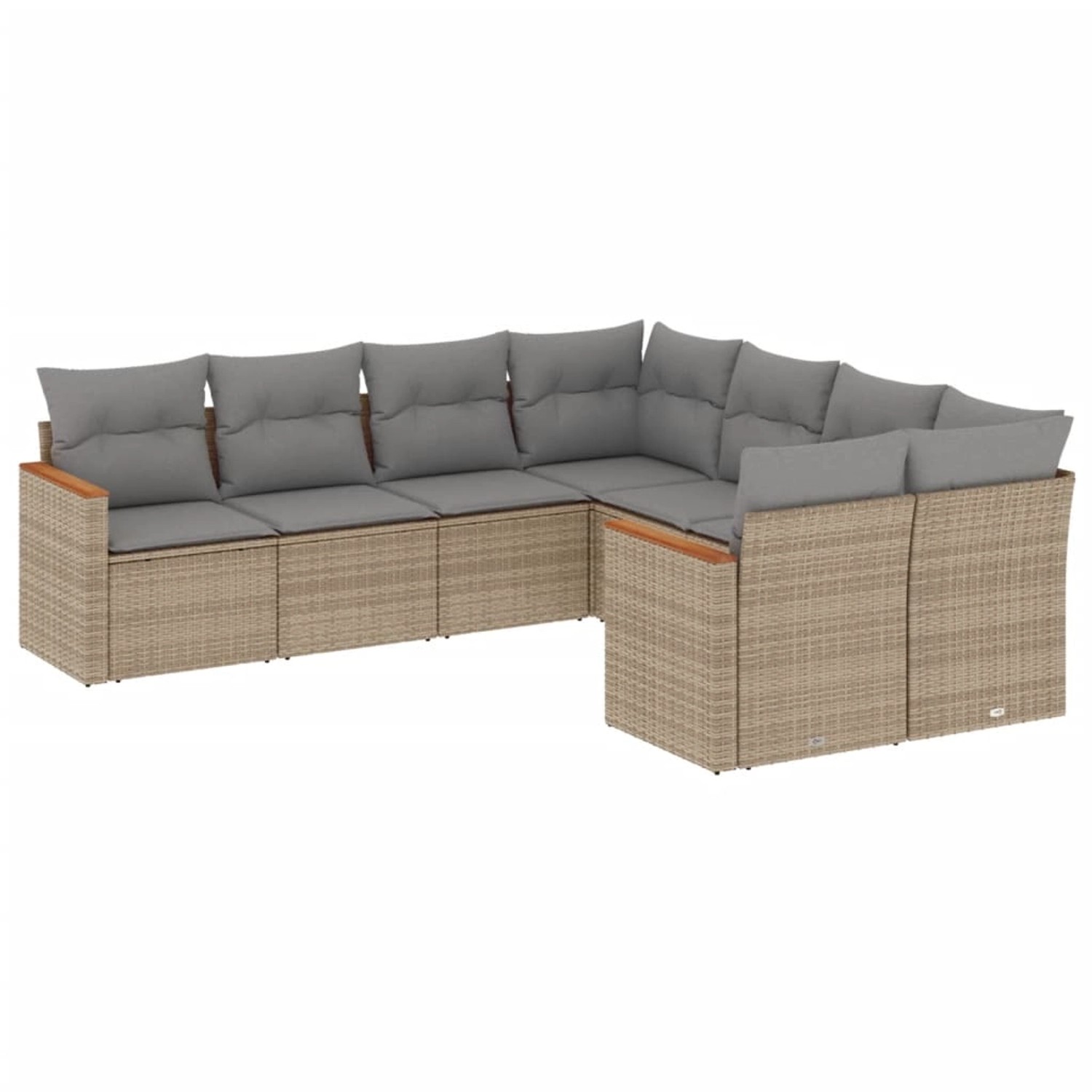 vidaXL 8-Tlg Garten-Sofagarnitur mit Kissen Beige Poly Rattan 3226556 günstig online kaufen
