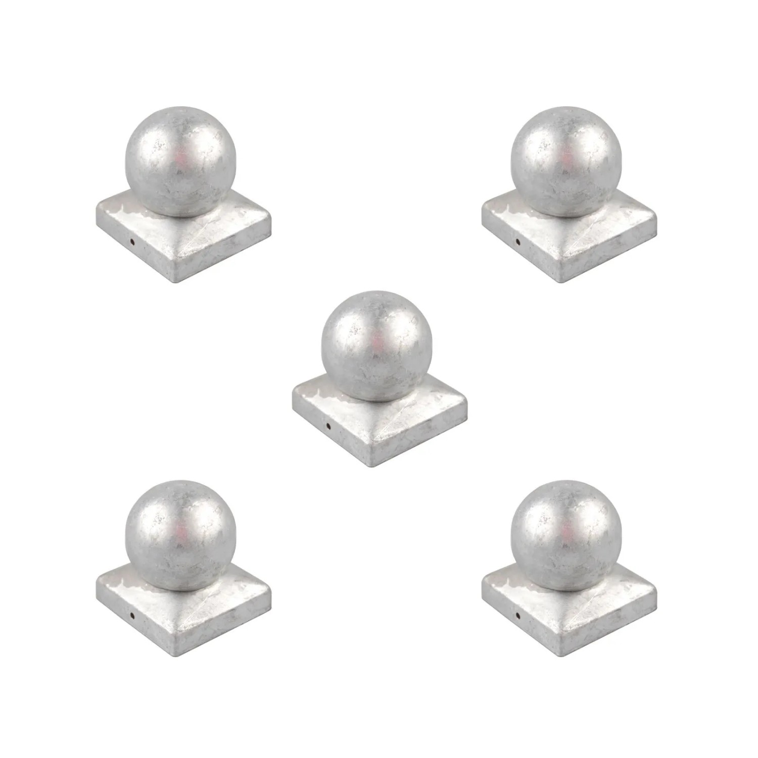 Holmwerk 5x Pfostenkappe Verzinkt 121mm Kugel Abdeckkappe Für Pfosten 12x12cm