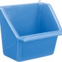 Blauer Trixie Hängenapf, 130ml, für Vogelkäfige mit erhöhter Rückwand und Landeplatz.