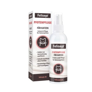 Felisept Pfotenpflege für Katzen, 75g Spray zum Schutz und zur Pflege beanspruchter Katzenpfoten.