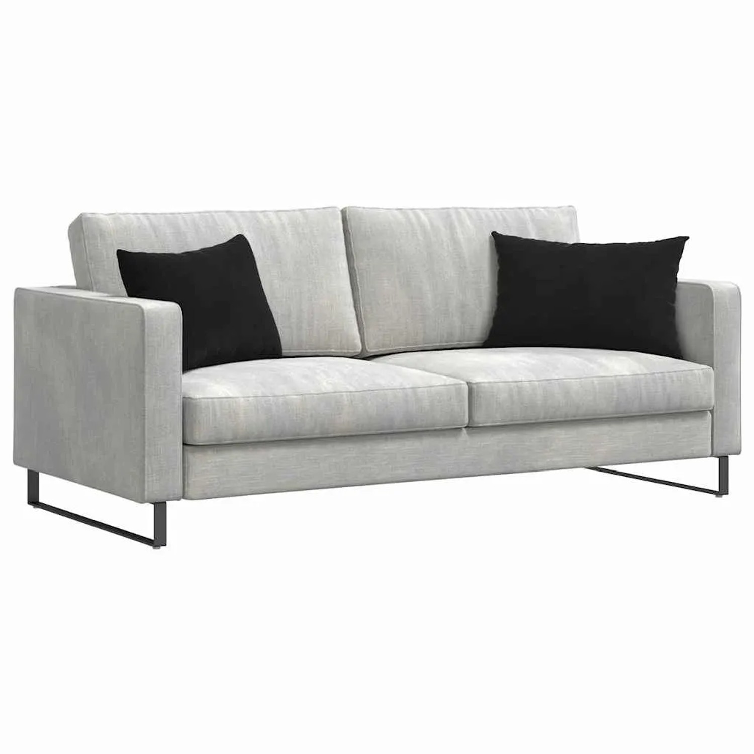 Schwarze vidaXL Sofakissen (2 Stk.) aus Cordstoff, 60x40 cm, auf einem Sofa.