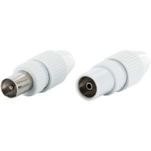 Schwaiger IEC Stecker Set quickFix, zweiteilig, für Antennenanschluss von TV und Verstärker.