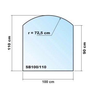 ECOfoxx Funkenschutzplatte Glasbodenplatte Segmentbogen 100x110cm