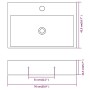 vidaXL Waschbecken mit Hahnloch Keramik Weiß 76x42,5x14,5 cm 142348_6