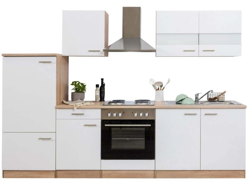 Respekta Cocina en armario SKWGS (Ancho: 104 cm, Gris, Con encimera Duo)