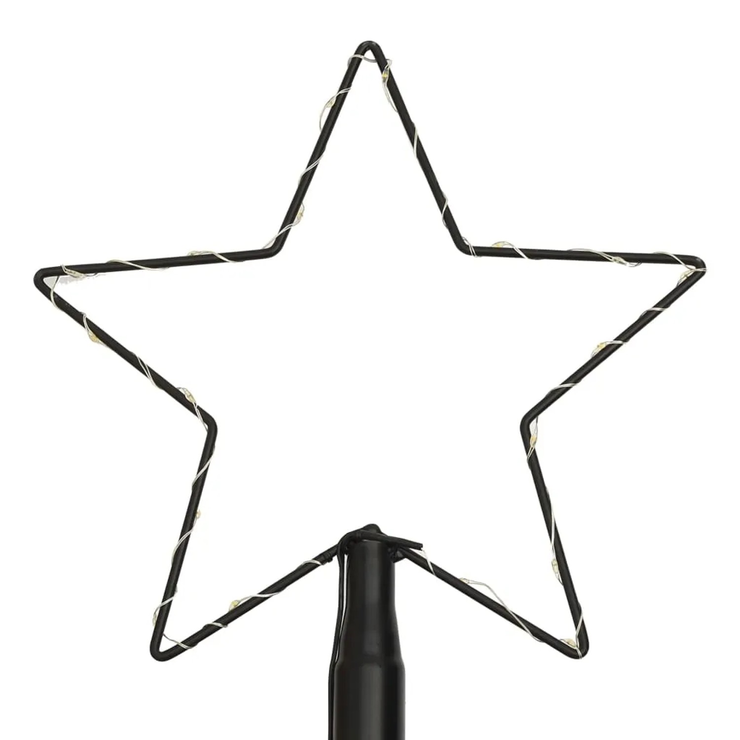 Detailaufnahme: Schwarzer Stern mit bunten LEDs, Teil einer 8m vidaXL Weihnachtsbaum-Lichterkette.