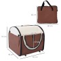 PawHut faltbare Hundebox in Kaffee mit Kissen und Tragetasche, 61x46x51 cm.
