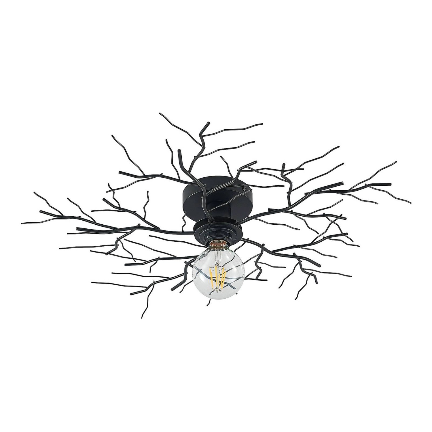Lindby Deckenlampe Vetki 9627660 Modern in Schwarz aus Metall 1-flammig E27 günstig online kaufen