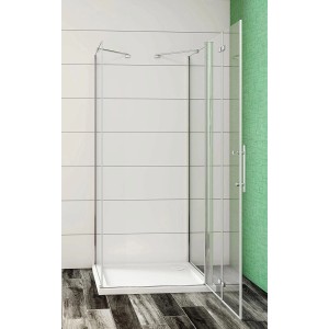 Duschparadies U-Duschkabine 90x90x90cm mit Falttür und NANO Glas