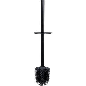 Schwarze Wenko WC-Garnitur Casoli mit Silikonbürste, Ø 9,1 x 40 cm.