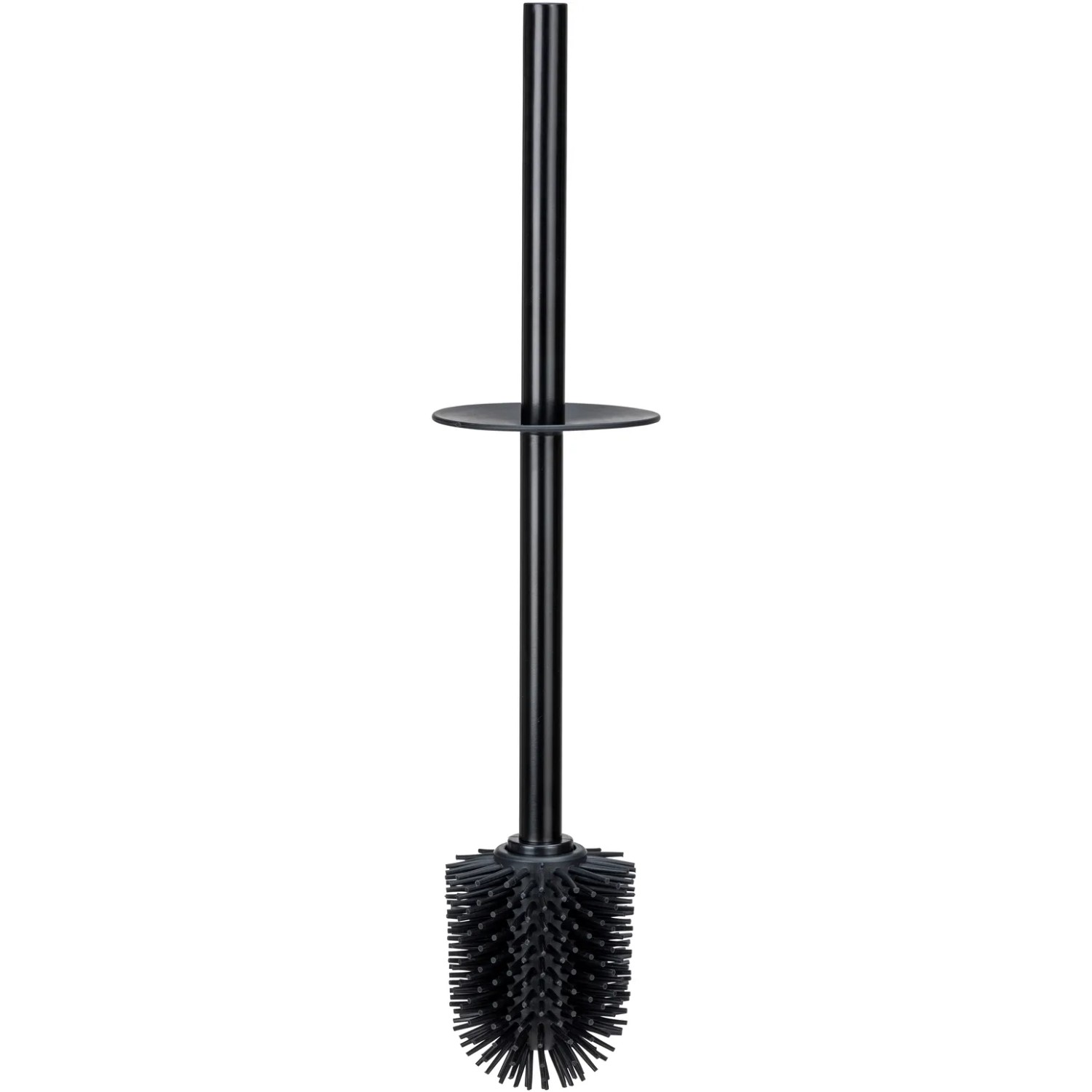 Schwarze Wenko WC-Garnitur Casoli mit Silikonbürste, Ø 9,1 x 40 cm.