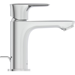 Ideal Standard Connect Air Waschtischarmatur Slim BlueStart, Chrom mit Zugknopf-Ablaufgarnitur.