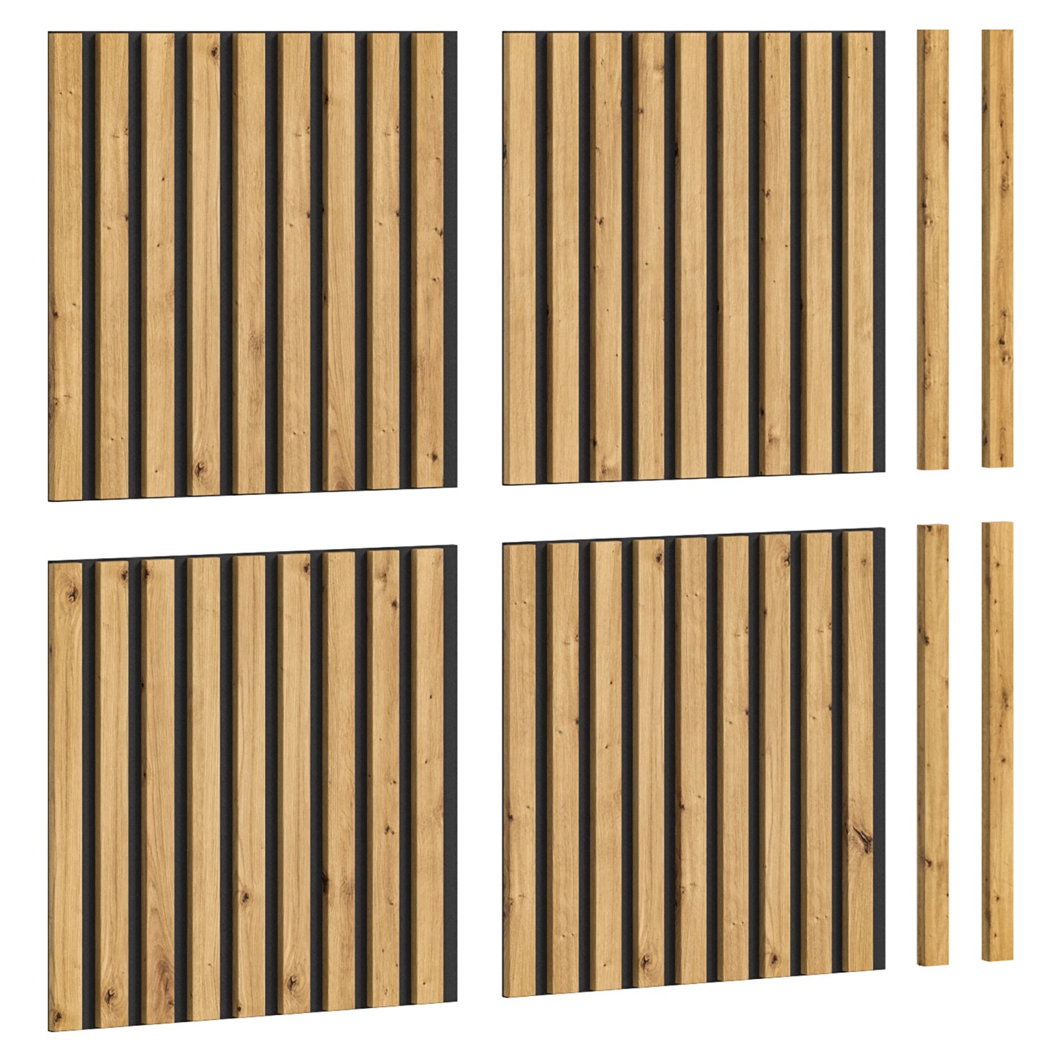 Akustikpaneel Silence Anthrazit/Artisan 40 cm x 40 cm x 2 cm 4er-Set