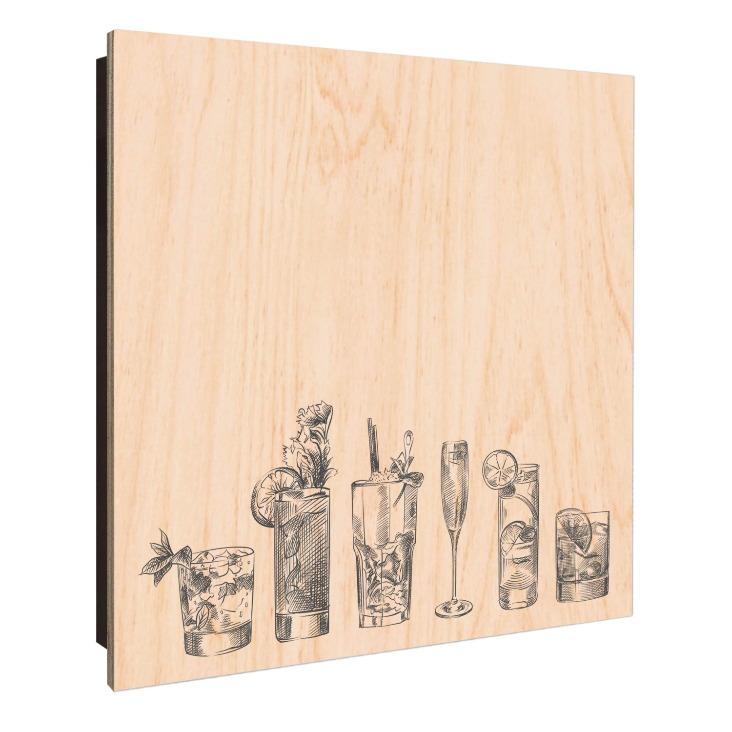 Banjado Großer Schlüsselkasten Holz 30x30cm Schwarz Scharnier Links 50 Hake günstig online kaufen
