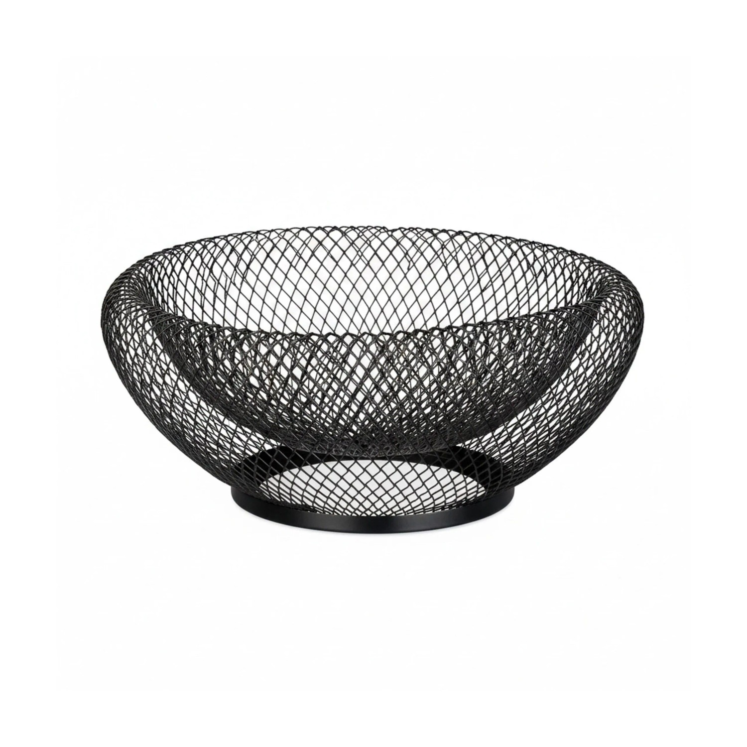 Relaxdays Obstschale Metall Schwarz Doppelwandig 10 cm x 25 cm 230 g