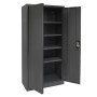 Offener Rikta Metallschrank, 168 cm hoch, anthrazit, mit vier Einlegeböden.