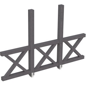 Skan Holz Seitenwand Andreaskreuz, Fichte schiefergrau, für Terrassenüberdachung.