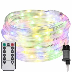 vidaXL Lichtseil, 20m, mehrfarbig, mit 480 LEDs, Fernbedienung und Stecker für Außen-Lichterketten.