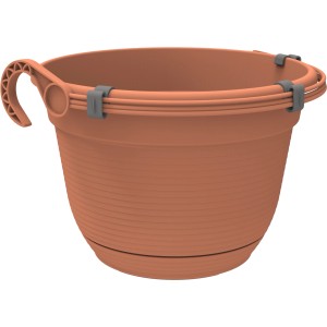 Terrakottafarbene Florus Hängeampel Original, Ø 26 cm, ideal für Balkon und Garten.