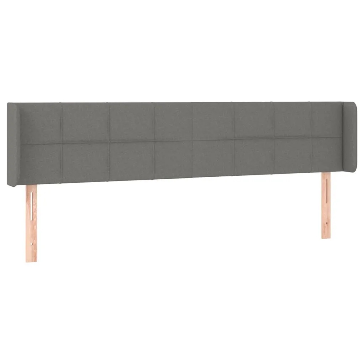 vidaXL Kopfteil mit Ohren Dunkelgrau 163x16x78/88 cm Stoff 3118775