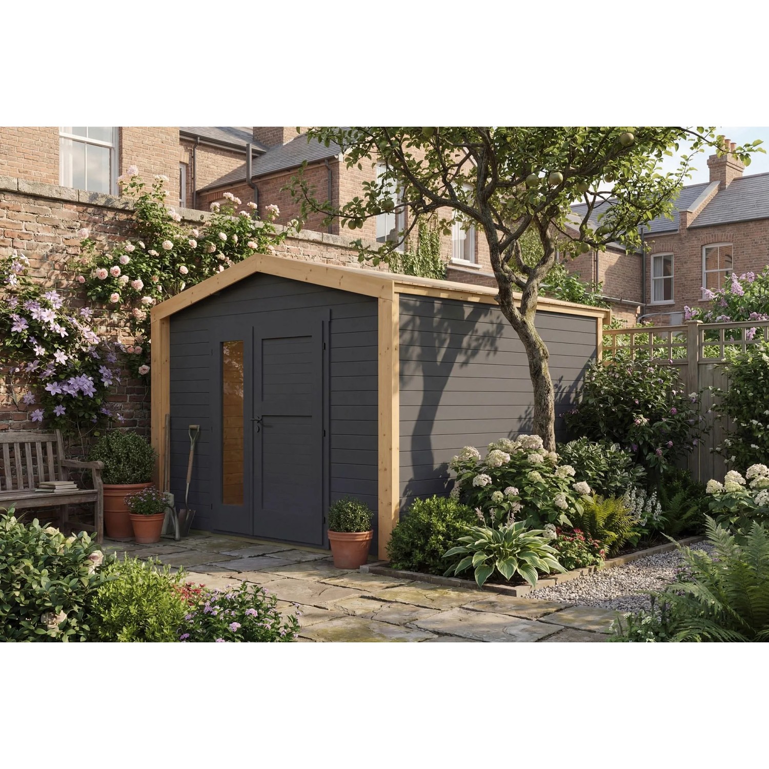 Weka Holz-Gartenhaus Killarney Satteldach Lasiert 311 cm x 313 cm