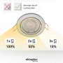 Oktaplex Dijon Einbauleuchte, 12er Set, dimmbar per Lichtschalter, Edelstahl gebürstet.