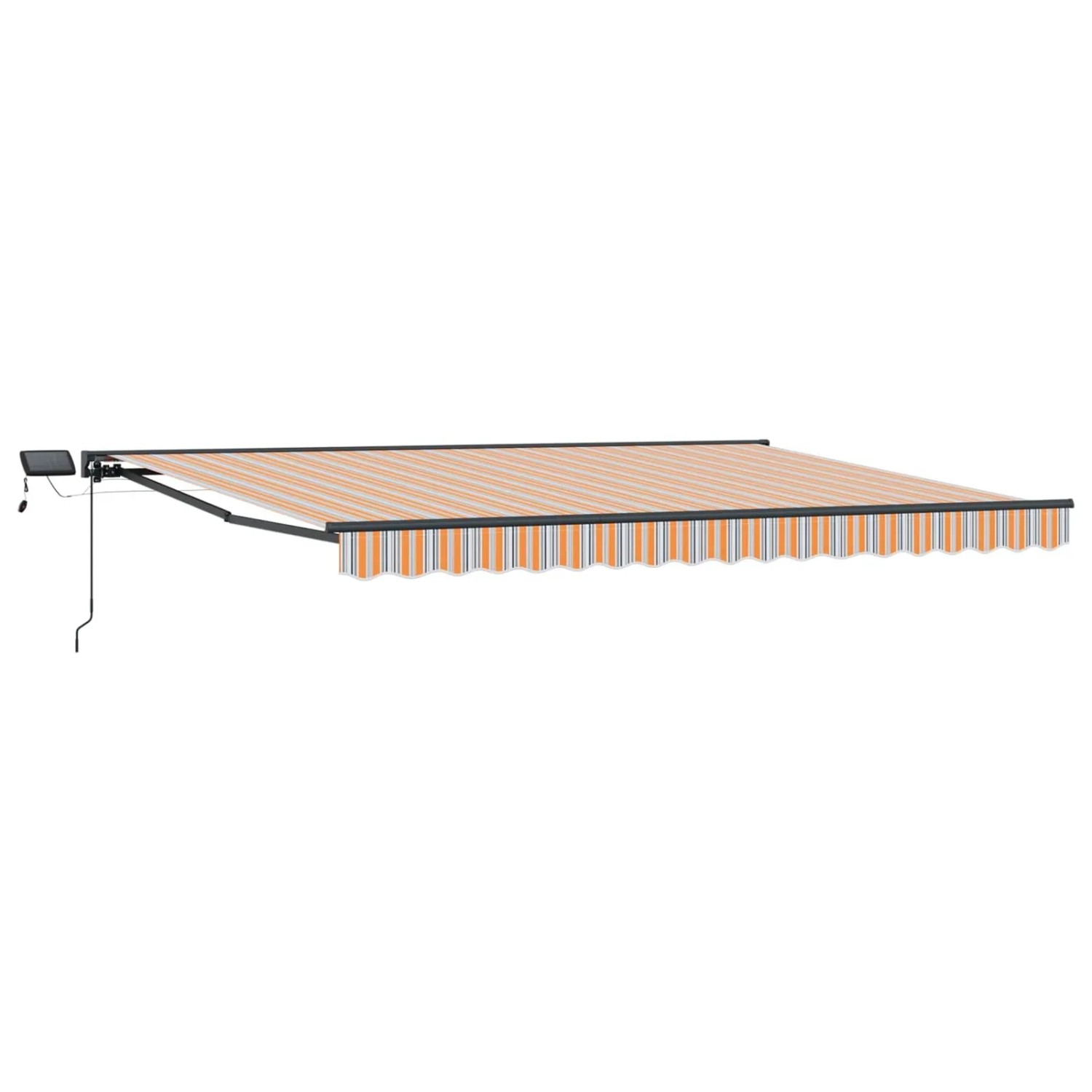 vidaXL Manueller Markisenrahmen mit LEDs Blau und Orange 4 x 3 m 3420848