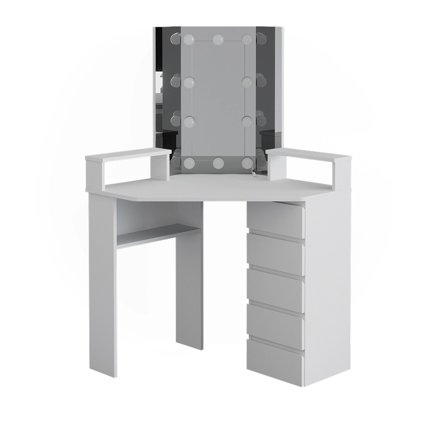 Vicco Eckschminktisch Tilda Weiß/Weiß 113.3 cm mit LED Beleuchtung günstig online kaufen