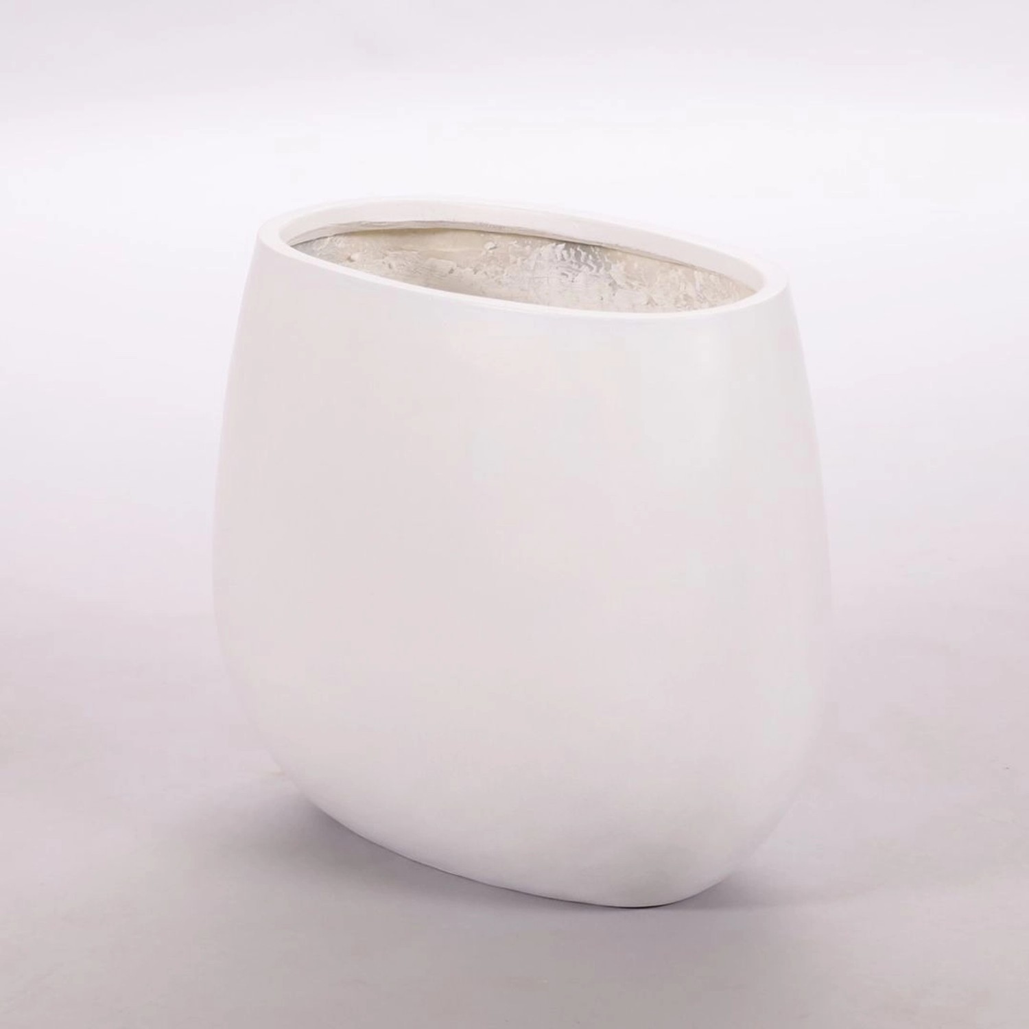 Elegant Einrichten Pflanzkübel Fiberglas 44x28x36cm Perlmutt-Weiß günstig online kaufen