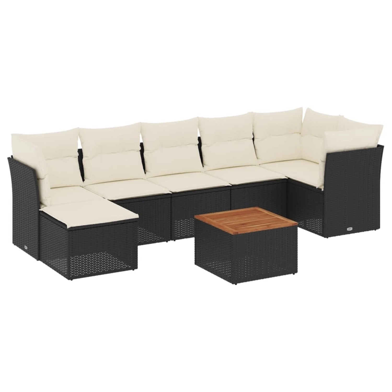 vidaXL 8-Tlg Garten-Sofagarnitur mit Kissen Schwarz Poly Rattan 3223753 günstig online kaufen