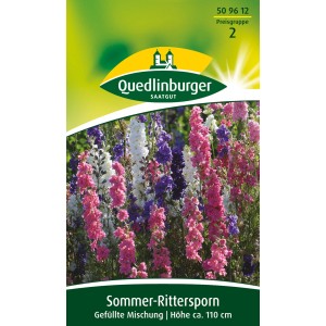 Sommer-Rittersporn 'gefüllte Mischung' von Quedlinburger in Rosa, Weiß und Lila.