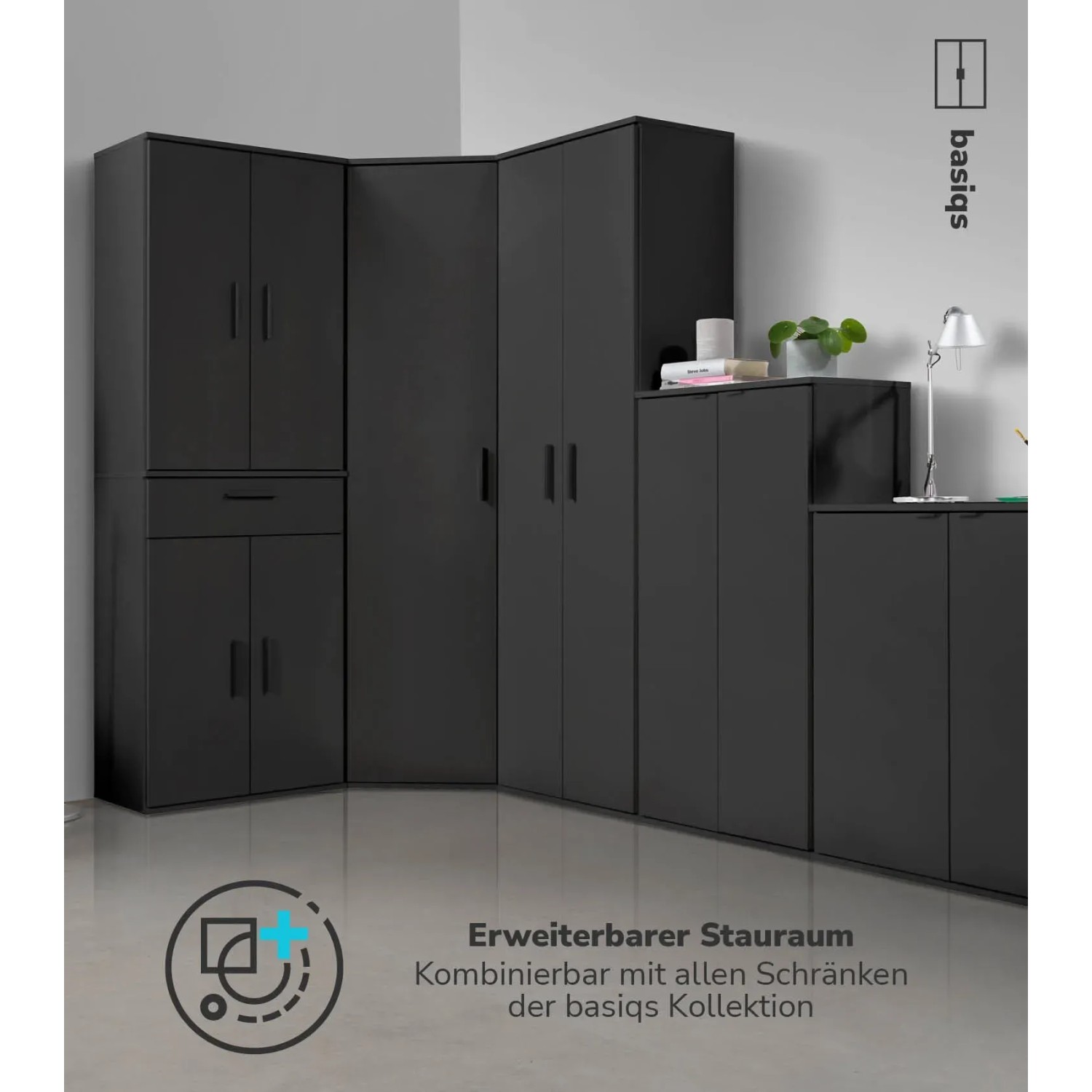 mokebo schmaler Mehrzweckschrank Anthrazit kaufen bei OBI